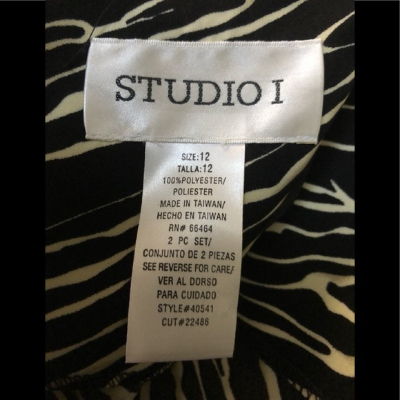 Studio I Sheath Dress sz 12 New with Tags Long Black white zebra - Picture 12 of 13